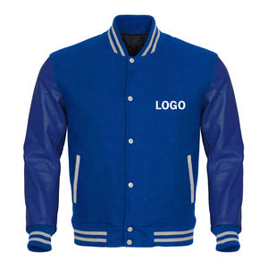 Chaqueta de béisbol universitaria para hombre, parches de letras de chenilla bordadas, Mangas de cuero, chaqueta universitaria de béisbol Letterman para equipo - Product Image 5