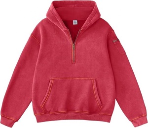 Sweat à capuche vintage surdimensionné et court pour homme, personnalisé, avec broderie, appliqué, patch, effet vieilli et délavé à l'acide, 100 % coton molletonné - Product Image 1