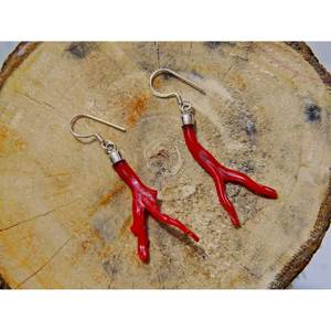 Pendientes Elegantes de Plata de Ley 925 Estilo Italiano con Cristal y Piedra Preciosa de Coral en Bruto, Regalo Perfecto para Niñas y Mujeres, Código E0620-GS - Product Image 5