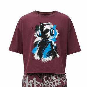 Conjunto de Camiseta y Pantalones Cortos Deportivos para Hombre, Diseño con Paneles en Contraste de Color Sólido, para Uso Casual y Actividad Física, Transpirable, 100% Algodón - Product Image 2