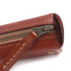 Estuche para lápices de cuero de grano completo hecho a mano, venta al por mayor para niños y adultos, bolsa de cosméticos de viaje, uso escolar y de oficina - Product Image 2