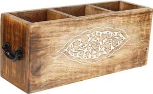 Portacucharas de Madera Natural con Diseño de Arte Étnico, Portacucharas de Madera Impresa de Diseño para Uso en el Hogar y Restaurantes - Product Image 6