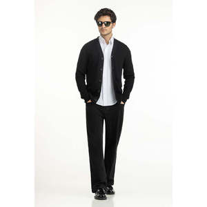 Cárdigan de Corte Regular MN-SWT-WS25-006 con Decoración de Botones y Cierre de Cremallera para Todas las Temporadas - Manga Corta y Delgada - Product Image 5