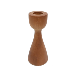 Bougeoir conique en bois décoratif unique brun fini pour la maison mariage noël éclairage de table décor fait à la main en vrac - Product Image 2