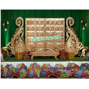 Pakistanais Mehndi scène doré Paisley décor Fiber sculpté Paisley pour mariage décor haut Mehndi scène décoration Paisley accessoire - Product Image 1
