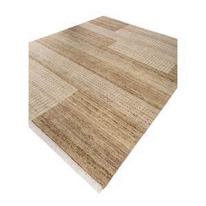 พรมขนสัตว์ถักมือสีเบจและสีน้ำตาลสไตล์โบโฮแบบอัฟกันสำหรับห้องนั่งเล่นที่บ้าน รูปทรงสี่เหลี่ยมผืนผ้า ลายปะติด- Lsea-1197 - Product Image 2