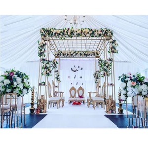 Décoration Mandap Métallique Fusion Moderne Abordable Mariage Indien Configuration Mandap Métallique Intérieur Conte de Fées Mariage Mandap Métallique - Product Image 1