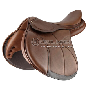 Selle d'équitation britannique en cuir synthétique et cuir mixte, selle de course en cuir sur mesure, 17.5 pouces, 17 pouces, fournisseur de Farrier - Product Image 3