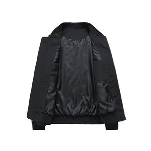 Chaqueta de bombardero clásica Vintage para hombre para invierno, tela vaquera gruesa con cuello levantado, técnica lavada, cierre de cremallera de talla grande - Product Image 4