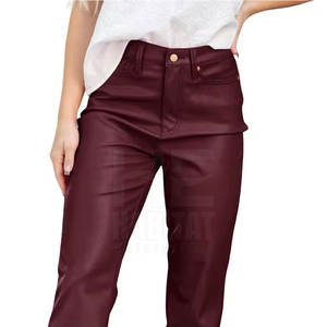 กางเกงหนังแท้สำหรับผู้หญิง แฟชั่นคุณภาพสูง ทนทาน หนังนุ่ม สวมใส่สบาย เหมาะสำหรับผู้ใหญ่ - Product Image 5