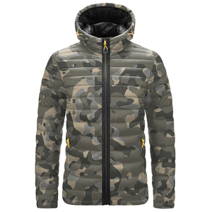 Veste bouffante d'hiver décontractée pour hommes, col montant, tissu tissé fonctionnel, imprimé par sublimation, grande taille 4XL, camouflage - Product Image 5