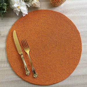 แผ่นรองจานประดับลูกปัด งานแฮนด์เมด หรูหรา สำหรับตกแต่งโต๊ะอาหารในวันหยุด ของตกแต่งบ้านชิ้นเอก ของขวัญขึ้นบ้านใหม่ งานฝีมือ MS กันลื่น ปรับแต่งได้ - Product Image 1