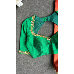 Designer <strong>saree</strong> with <strong>blouse</strong> featuring modern cuts and stylish <strong>patterns</strong> <strong>for</strong> a chic vibe - Product Image 5