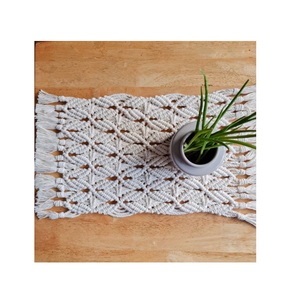 Mantel individual de macramé para decoración de mesa de comedor, alfombrilla trenzada redonda, almohadilla antideslizante de aislamiento caliente resistente al calor - Product Image 6