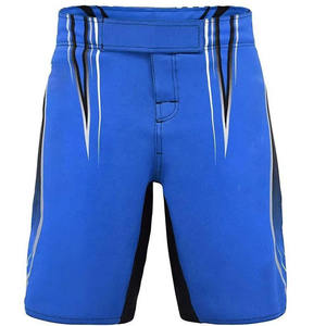 Shorts d'entraînement MMA pour hommes, devant uni, tricotés, taille mi-haute, respirants, séchage rapide, durables, vêtements de sport, kickboxing, entraînements en salle de sport - Product Image 1