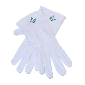 Top Sale 2025 Gants en coton blanc pour hommes avec des gants maçonniques respirants Senior Deacon Design - Product Image 4