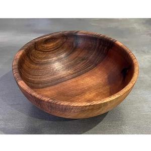 Bol en bois artisanal moderne, durable et écologique avec logo personnalisé RMW pour le service alimentaire, cadeaux d'affaires en provenance d'Inde - Product Image 1