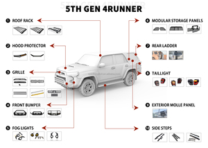 Spedking Side <span class=keywords><strong>Step</strong></span> Trittbrett für den Läufer der 5. Generation 4 für Toyota 4Runner 2014-2024 Side <span class=keywords><strong>Step</strong></span> - Product Image 6