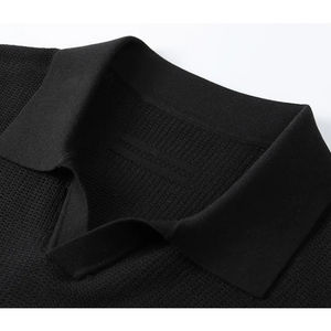 Clásico Simple estampado manga corta hombres para camisas de punto 100% algodón antiarrugas bolsillo primavera otoño negocios Casual - Product Image 4