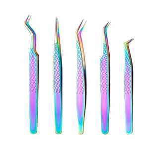 คีมคีบเพชรเคลือบสีแบบกำหนดเองปลายหยักป้องกันไฟฟ้าสถิตย์ปลายขนตา10มม. แหนบติดโลโก้ตามต้องการ - Product Image 1