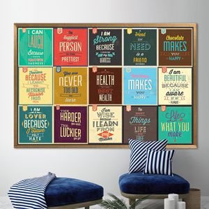 Inspire Success: Impresión en Lienzo con Frases Motivadoras, 1 Pieza: Marco Dorado - Product Image 1