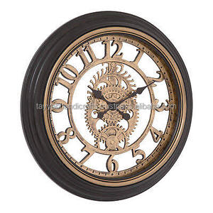 Horloge murale en métal nautique en nickel noir élégant de haute qualité, sculptée, durable, pour la décoration de la maison, du salon, Inde - Product Image 1