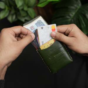 No. 101 All in one <b>Card</b> <b>wallet</b> Dark Green color - Product Image 4