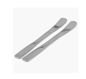 มีดหั่นเนยชีสสแตนเลส2ชิ้นอุปกรณ์ครัวมีดขนมเนยสแตนเลสสีเงิน - Product Image 1