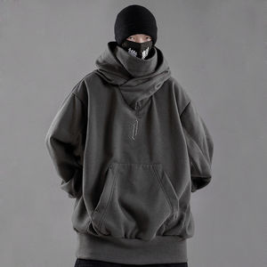New solid color pullover knitted men's hoodie heavy pile pile collar hoodie men's and women's casual <b>all</b>-<b>in</b>-<b>one</b> coat hoodie 2025 - Product Image 3