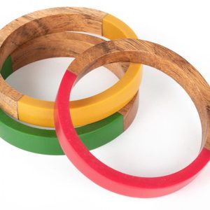 Pulsera de madera de diseño único para mujer, brazaletes hechos a mano de brazaletes de resina de madera Natural de buena calidad - Product Image 3