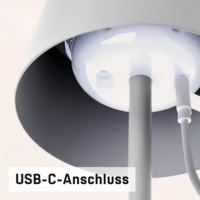 Lampe de table d'extérieur sans fil à énergie solaire en gros, 3 niveaux de luminosité tactiles, 3000K, en métal et plastique, rechargeable