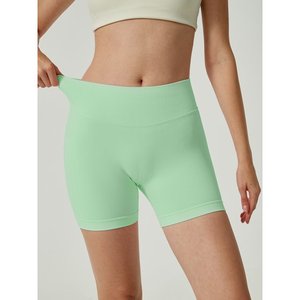 <b>Womens</b> Workout Impact <b>Shorts</b> Scrunch Butt Lifting Gym Seamless Booty Biker <b>Shorts</b> Light Blue L - Product Image 2
