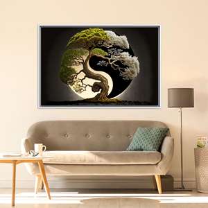 Elegant Printed Canvas Artwork for Modern Living Room Decor,1P:<b>White</b> <b>Framed</b> - Product Image 1