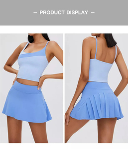 Vêtements de tennis personnalisés OEM de haute qualité, belle robe de tennis au dos et jupe de pickleball, ensemble pour vêtements de sport de fitness et de yoga - Product Image 5