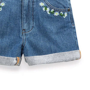 Wholesale Designer Clothing Summer <b>Blue</b> Fringed Denim Shorts Embroidery Fashion Brand Ripped <b>Jean</b> Shorts <b>Women</b> - Product Image 5