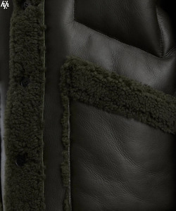 Chaqueta de Cuero de Oveja de Lujo para Hombre, Cuello Alto, Cierre de Cremallera, Bolsillos Profundos, Diseño Elegante para Invierno - Product Image 5