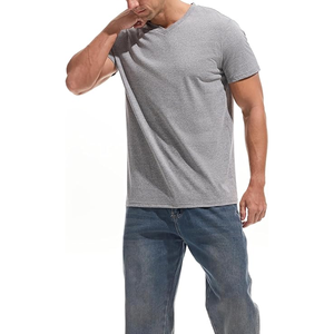 T-shirt pour homme de haute qualité T-shirt à col rond en coton ajusté Disponible en tailles hautes Tarifs de gros 1 ou 2 packs - Product Image 5