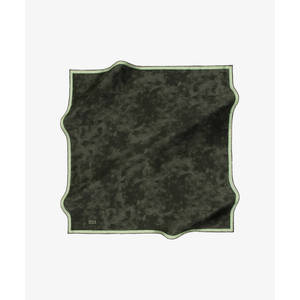 Luxury 100% <b>Silk</b> Twill Scarf-Dark <b>Green</b> 90x90 Square Designer Leopard & Polka Dot Print - Product Image 1