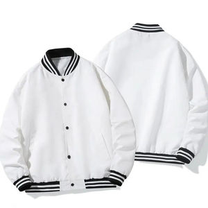 Veste universitaire personnalisée de haute qualité en laine à manches en cuir patchs en chenille avec style baseball - Product Image 3