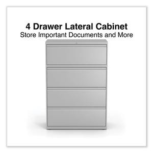 Alera 25494 Light Gray 36 In. X 18.63 In. X 52.5 In. Legal/Letter-Size 4-<b>Drawer</b> Lateral File with <b>Lockable</b> Feature - Product Image 2
