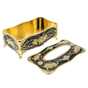 ที่ใส่กระดาษทิชชู่รูปดอกไม้และใบไม้ชุบทองเกรดสูงวัสดุตกแต่งโต๊ะที่สะดุดตา - Product Image 4