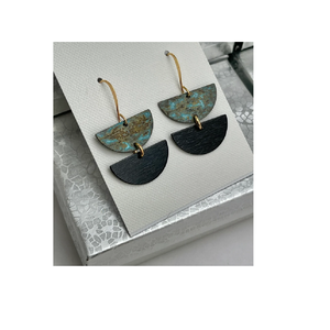 2025 Christmas Textured & Curved <b>Brass</b> Patina Earrings USA Jewelry Made of <b>Sheet</b> Rectangle must have fashion earrings - Product Image 4