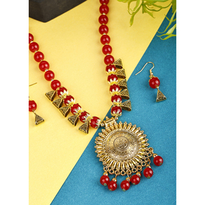 Diseño de Sol Redondo Dorado Oxidado en Rojo para Fiestas - Product Image 1