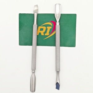 Salon Use Stainless Steel Cuticle Pusher & Nail <b>Cleaner</b> Manicure Pedicure Tool Custom Design Dual-End Double Head - Product Image 5