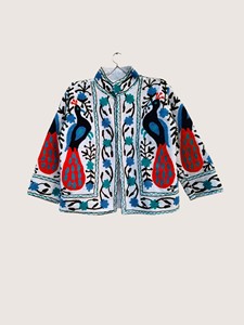 <b>Chinese</b> Style Embroidered Cotton <b>Jacket</b> Mandarin Collar Full Sleeve Floral Pattern Hand Embroidery Adult Spring Wear - Product Image 1