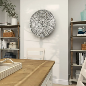 Vente en gros de nacre de haute qualité ronde abstraite décoration murale Boho meubles de décoration intérieure faits à la main du Vietnam - Product Image 6