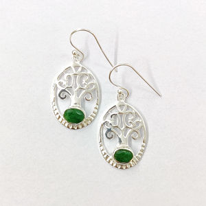 3.9 Grams <b>Emerald</b> Agate <b>Drop</b> <b>Earrings</b> Fashionable Stylish Accessory - Product Image 1