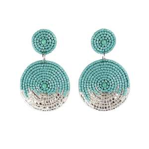 ต่างหูปักลายกระบองเพชรประดับลูกปัด ดีไซน์ใหม่ สไตล์โบฮีเมียน หลากสี แฟชั่นเครื่องประดับสำหรับผู้หญิง - Product Image 2