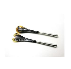 Ensemble de cuillères à salade en corne de style nordique, personnalisées, en corne naturelle, outils de service de cuisine, cadeaux fantaisie, cadeaux de pendaison de crémaillère en gros - Product Image 2