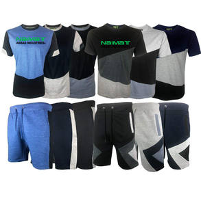 Wholesale Custom Logo 260 GSM <b>Canvas</b> T-Shirt Shorts Set for Men <b>Round</b> Neck T-Shirts and Short Sets - Product Image 5